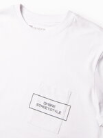 Men's cotton t-shirt with pocket print - white V8 S1742