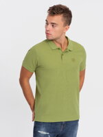 Men's plain polo shirt S1374 - olive