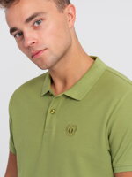 Men's plain polo shirt S1374 - olive