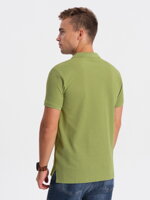 Men's plain polo shirt S1374 - olive