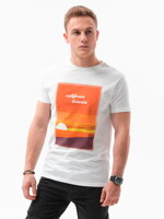 Men's printed t-shirt S1434 V-1A- white