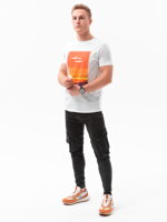 Men's printed t-shirt S1434 V-1A- white