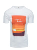 Men's printed t-shirt S1434 V-1A- white