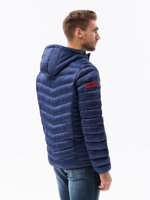 Men's mid-season quilted jacket C368 - blue
