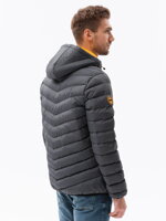 Men's mid-season quilted jacket C356 - dark grey