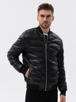Men's mid-season bomber jacket - black C602