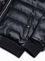 Men's mid-season bomber jacket - black C602