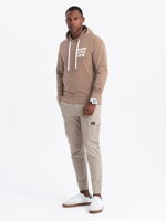 Men's hooded sweatshirt - V2 light brown B1357