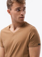 Men's plain t-shirt S1369 - brown