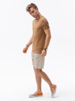 Men's plain t-shirt S1369 - brown