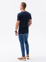 Men's printed t-shirt S1434 V-1B- navy