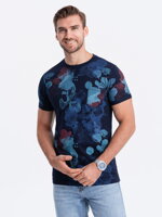 Men's printed t-shirt S1377 - dark blue