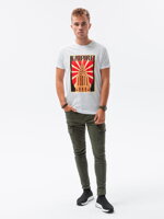 Men's printed t-shirt S1434 V-2A- white