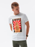 Men's printed t-shirt S1434 V-2A- white