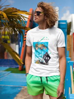 Men's swimming shorts W318 - lime/turquoise