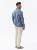 Men's button-down sweatshirt with collar - light blue V5 OM-SSZP-22FW-013
