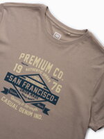 Men's printed cotton t-shirt - light brown V4 OM-TSPT-0120