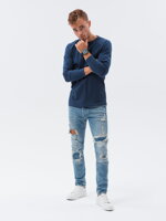 Men's plain longsleeve L137 - dark blue