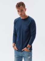 Men's plain longsleeve L137 - dark blue