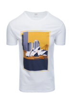 Men's printed t-shirt S1434 V-7A- white