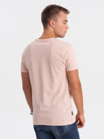 Men's printed cotton t-shirt - pink V2 S1738