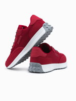 Men's shoes sneakers in combined materials - red V2 OM-FOSL-0110