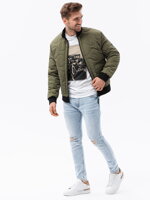 Men's mid-season quilted jacket C515 - olive