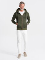 Men's zip-up sweatshirt  - V2 olive B1425