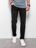 Spodnie męskie jeansowez przetarciami REGULAR FIT - czarne V2 OM-PADP-0102