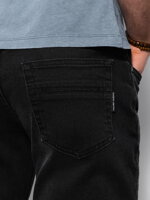 Spodnie męskie jeansowez przetarciami REGULAR FIT - czarne V2 OM-PADP-0102