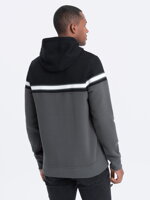Men's tri-color hoodie - gray V2 OM-SSNZ-22FW-014