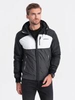 Men's mid-season quilted jacket C447 - black