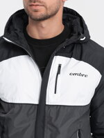 Men's mid-season quilted jacket C447 - black