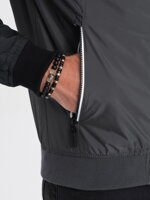 Men's mid-season quilted jacket C447 - black