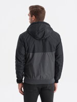 Men's mid-season quilted jacket C447 - black
