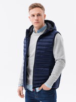 Men's quilted vest V53 - dark blue
