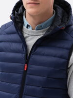 Men's quilted vest V53 - dark blue