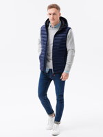 Men's quilted vest V53 - dark blue