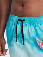 Men's tie dye swim trunks - blue V8 OM-SRBS-0125