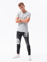Men's plain t-shirt S1370 - grey melange