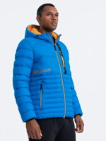 Men's mid-season quilted jacket C372 - blue