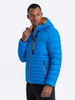 Men's mid-season quilted jacket C372 - blue
