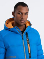 Men's mid-season quilted jacket C372 - blue