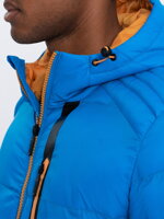 Men's mid-season quilted jacket C372 - blue