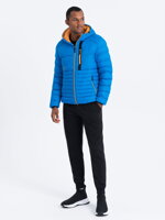 Men's mid-season quilted jacket C372 - blue