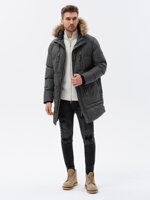 Men's winter jacket - dark grey C547