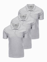 Men's t-shirt polo - grey 3-pack Z28 V11