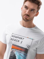 Men's printed t-shirt S1434 V-15A - white
