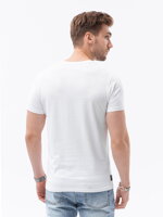 Men's printed t-shirt S1434 V-15A - white