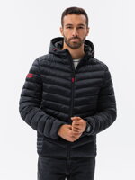 Men's mid-season quilted jacket C368 - black
